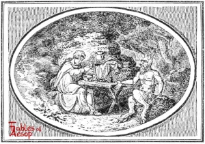 Bewick - 0199 - Satyr and Traveller