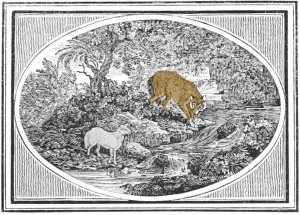 Bewick - 0225 - Wolf and Lamb